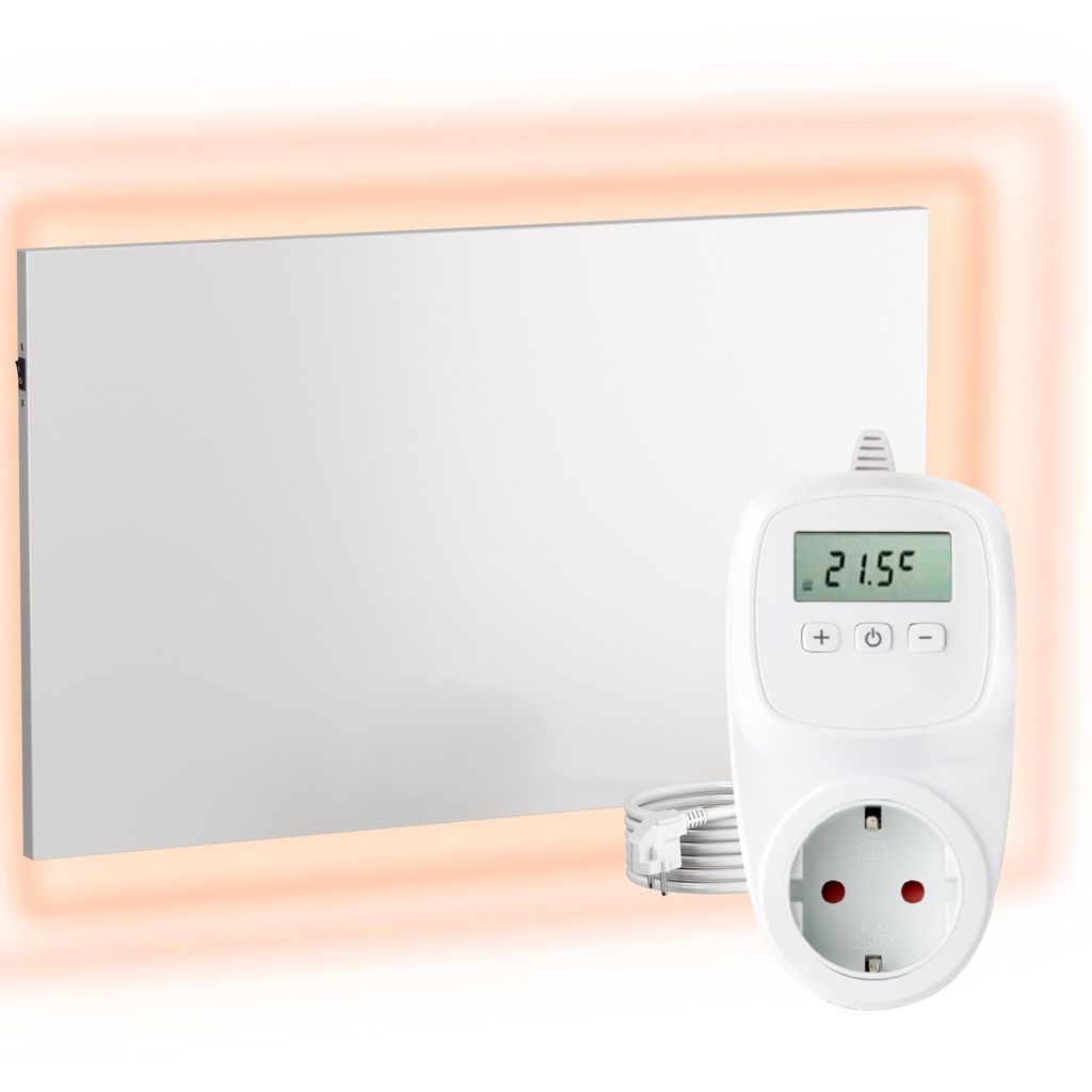 UMBRELLA Infrarot Wandheizung mit Thermostat [FERNBEDIENUNG + WIFI STEUERUNG] – Infrarotheizung Wandmontage Heizkörper – Carbon Crystal Infr...