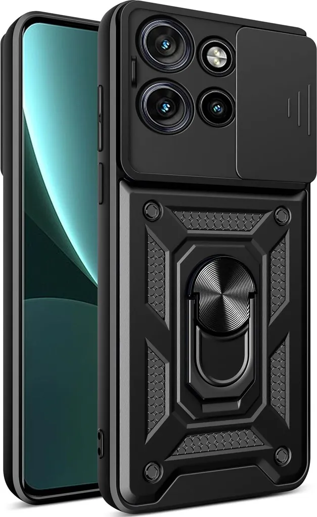 Cover Antiurto Motorola Edge 50 Neo - Protezione Fotocamera e Ring Stand