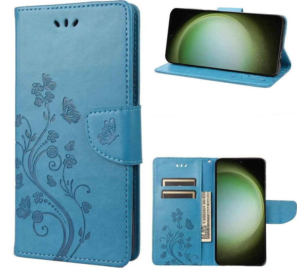 König Design Hülle kompatibel mit Kunstleder Handyhülle - Handy Case Blau