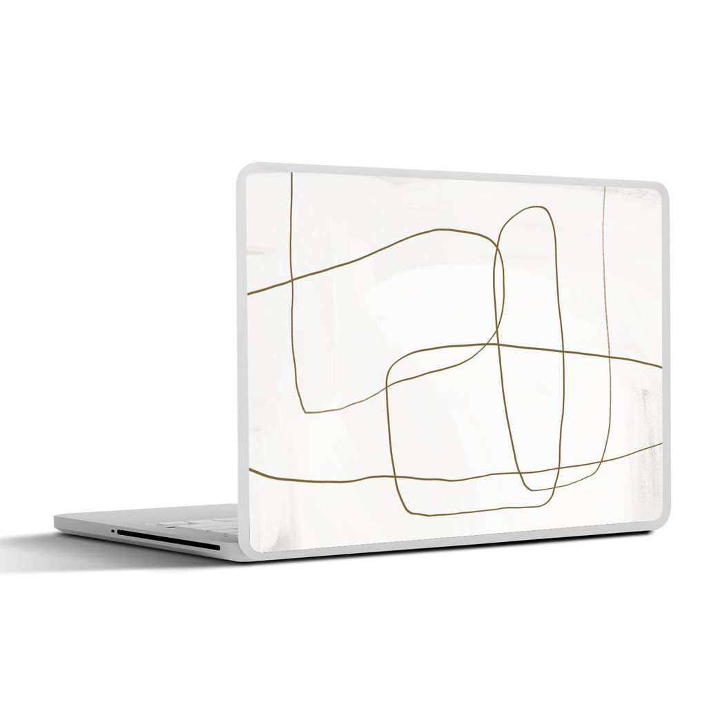MuchoWow Laptop Aufkleber Sticker Cover Abstrakt - Weiß - Braun 36.5x27.5 cm - Laptop-Sticker