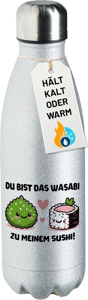 Huuraa Trinkflasche Bist das Wasabi zu meinem Sushi 500ml Silver Edelstahl Wasserflasche Trinkflasche Geschenkidee