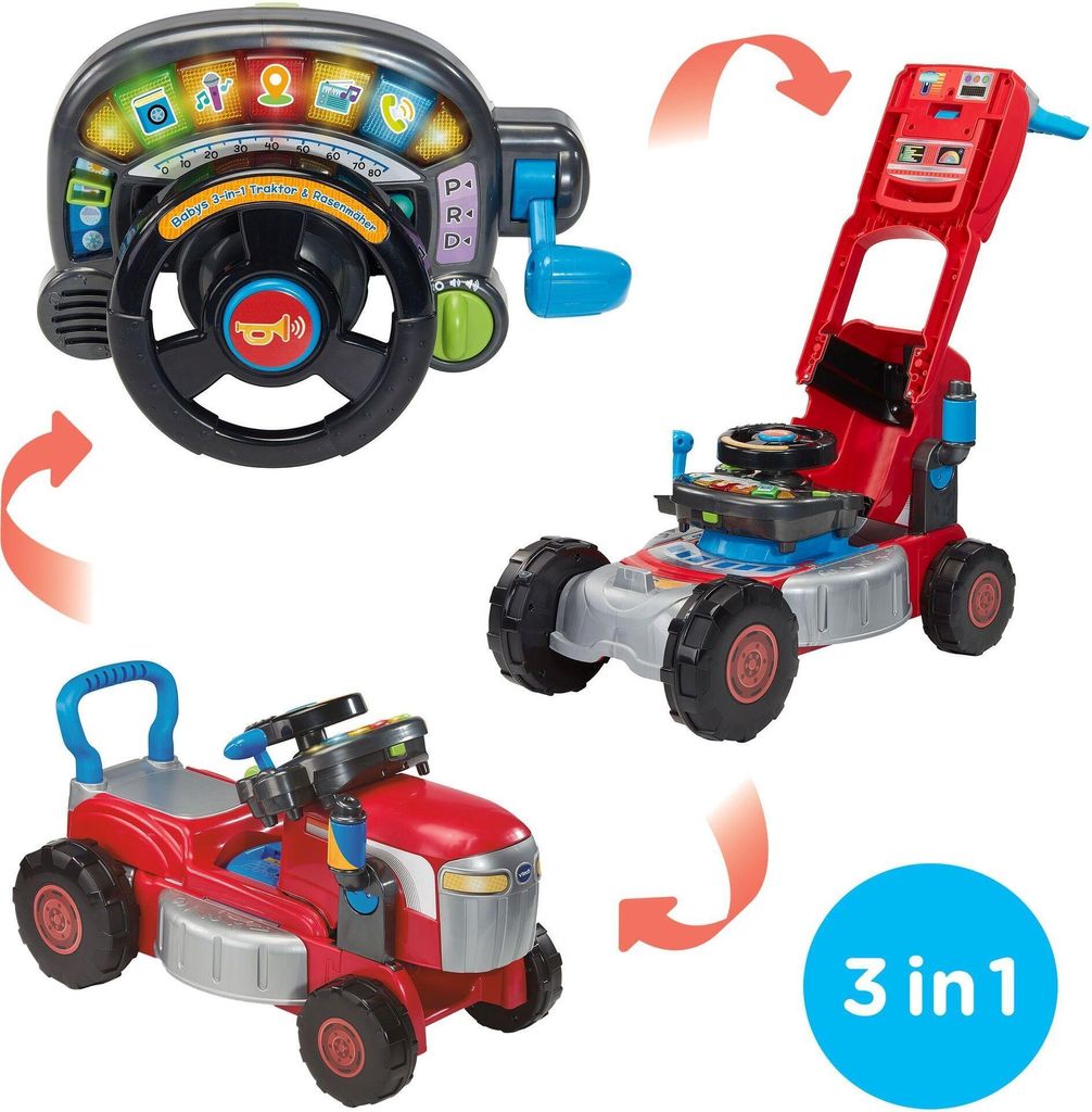 V-TECH Tracteur et tondeuse à gazon 3 en 1 pour bébés Image du produit 