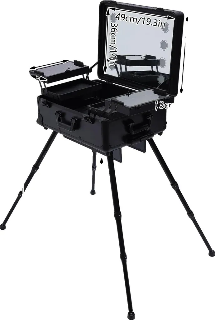 Mallette de maquillage LED pour entraînement et rangement portable L