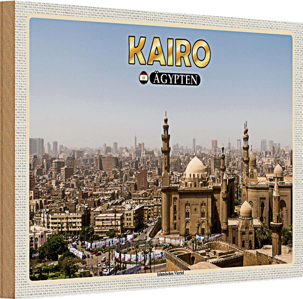 Holzschild Reise 30x20cm Kairo Ägypten Islamisches Viertel