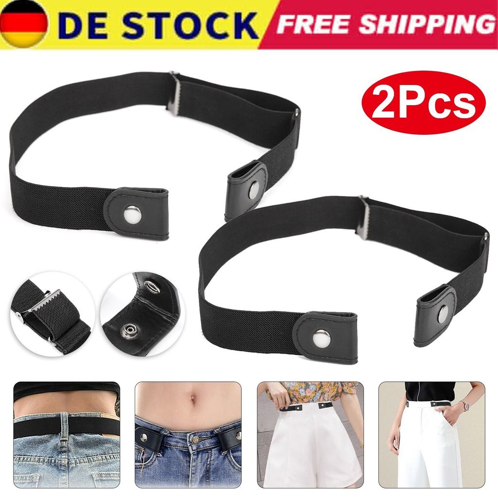 2 Stück Stretchgürtel Schnallenfreier Taillengürtel Gürtel Produktbild 