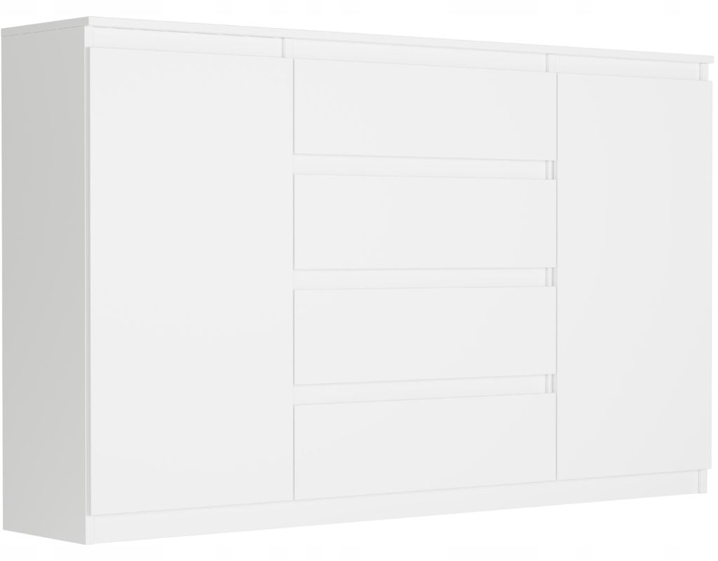 Komoda 160 cm zásuvky dveře skříňka FRAMIRE R-160-S4 bílá Obrázek produktu 