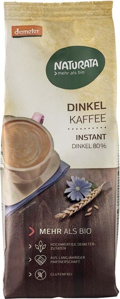 A product package for Naturata Dinkelkaffee instant.