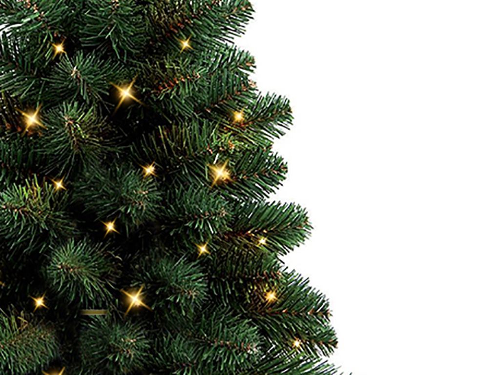 LED Weihnachtsbaum im Blumentopf - 50 warmweißen LED - H: 55cm - Batterie -  Timer - für Außen