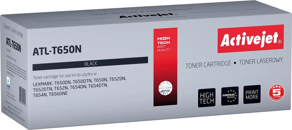 Cartouche de Toner Laser Noir Compatible Lexmark T650A11E Activejet 7k