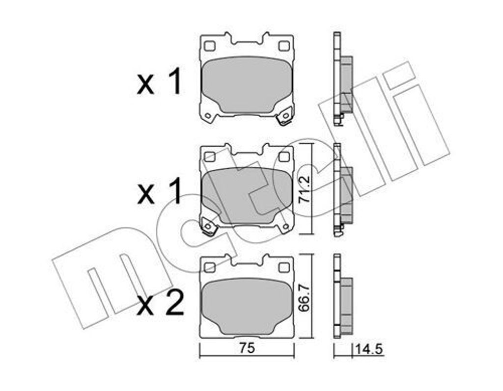 METELLI Bremsbeläge Satz Hinten Bremsklötze für TOYOTA YARIS (P21, PA1, PH1) 22-1289-0