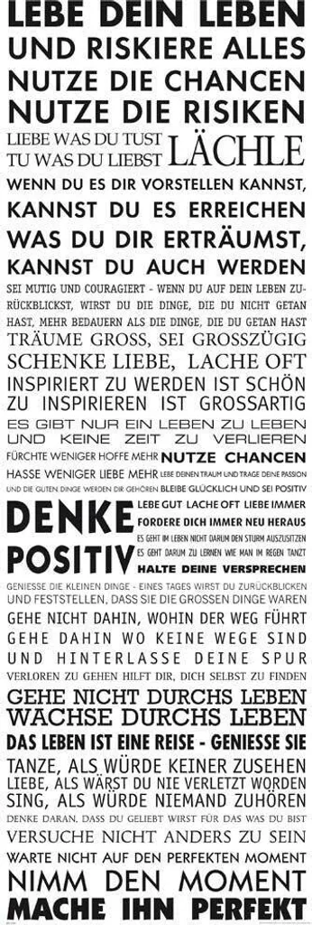 Décoration murale Motivational pour porte avec supports en alu 63 cm
