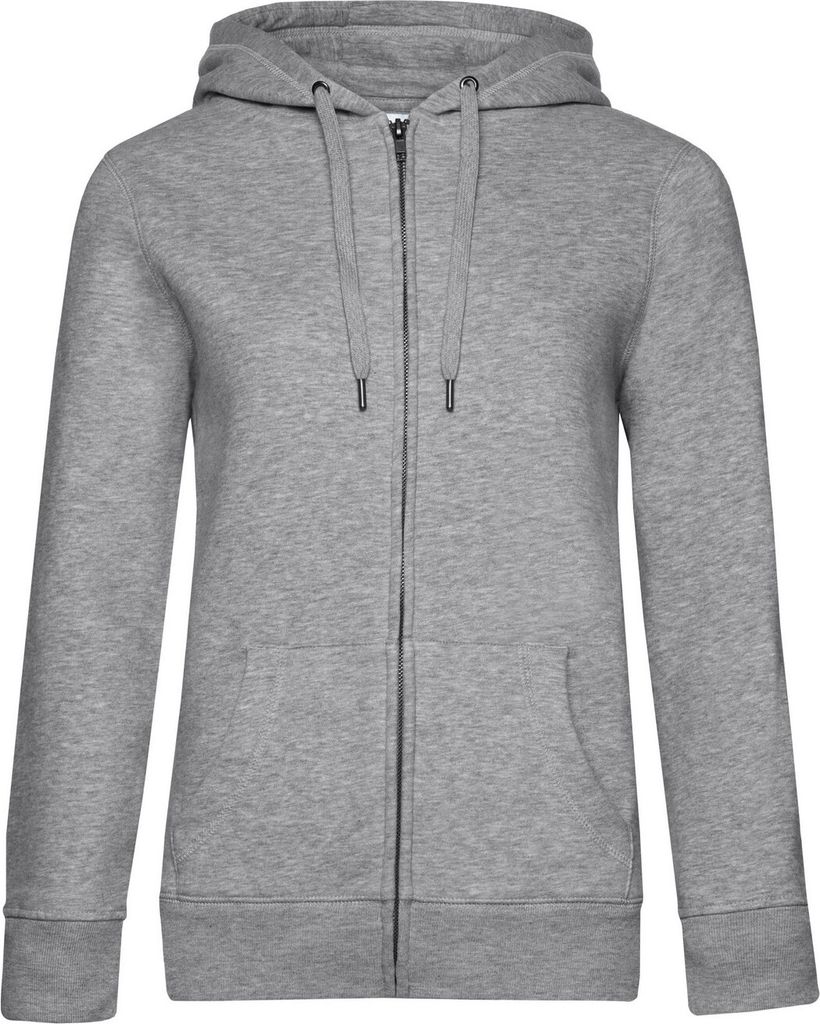 B&C - "Queen" Hoodie mit durchgehendem Reißverschluss für Damen RW10398 (S) (Grau meliert)