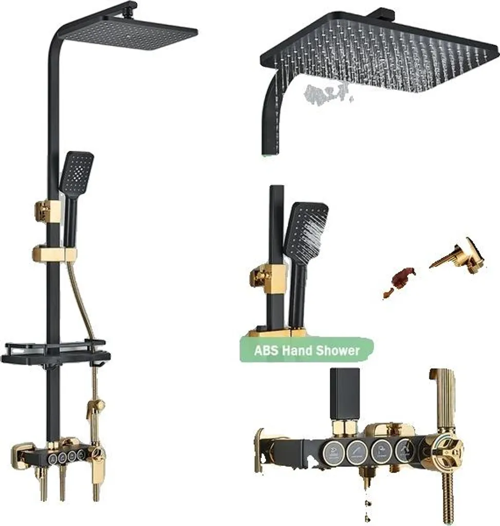Set Doccia Termostatico a Muro in Ottone Cromato | Rubinetteria Professionale