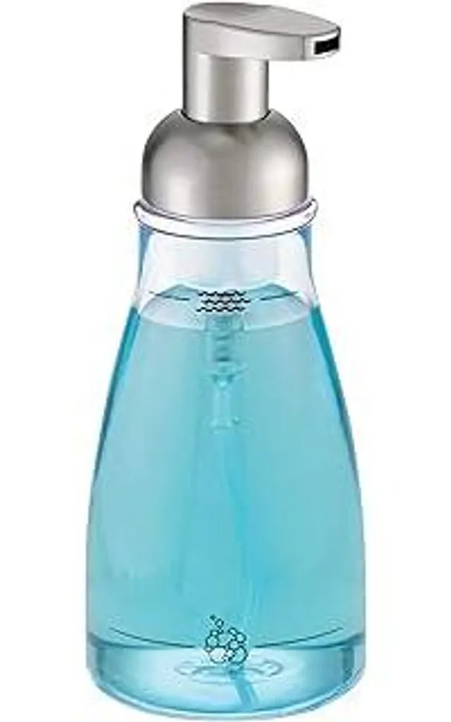 Dispenser di sapone in schiuma iDesign, dispenser ricaricabile con pompa per schiuma, dispenser di sapone economico in plastica, trasparente