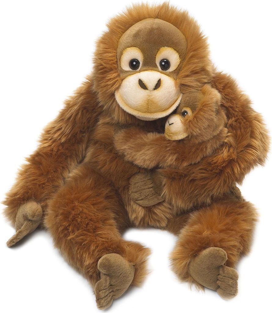 WWF peluche orang-outan mère avec bébé (25cm) réaliste Image du produit 