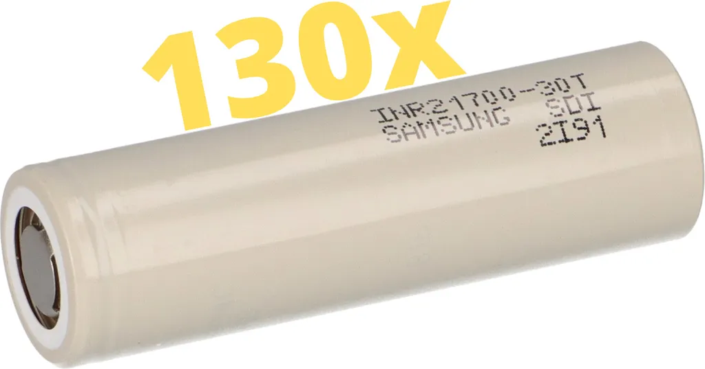 Samsung 30T 21700 Haute Décharge 35A 3000mAh - 130 Cellules Li-Ion Pro