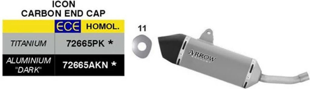 ARROW Icon Slip-On Auspuff genehmigt Titan für Fantic Motor XEF 125