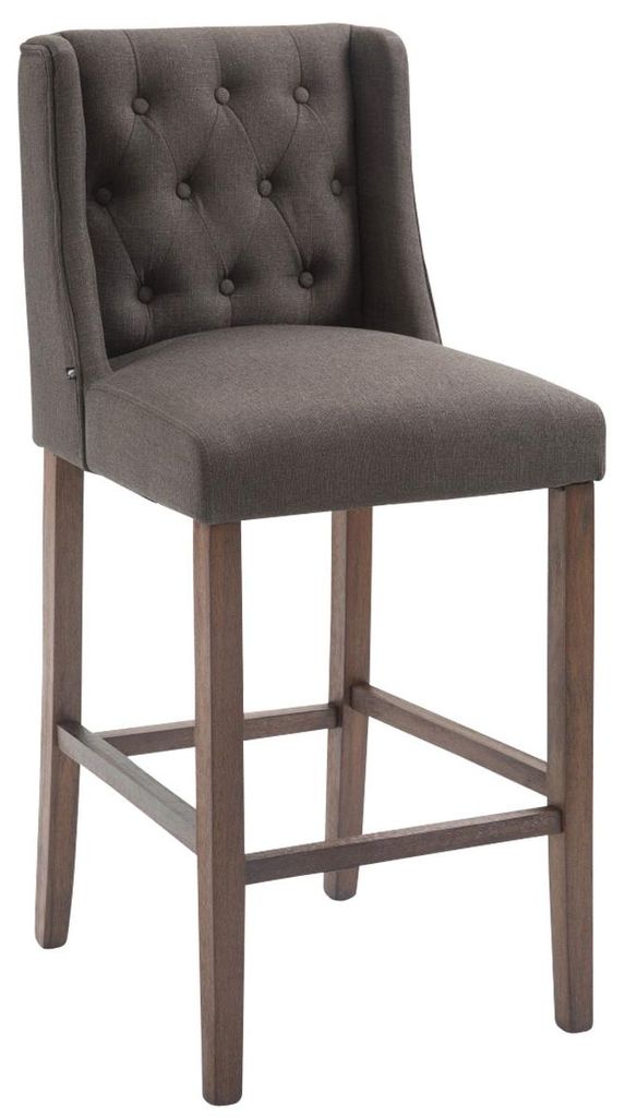 Silla de bar Cassandra, tapizada en tela, patas en madera Imagen del producto 