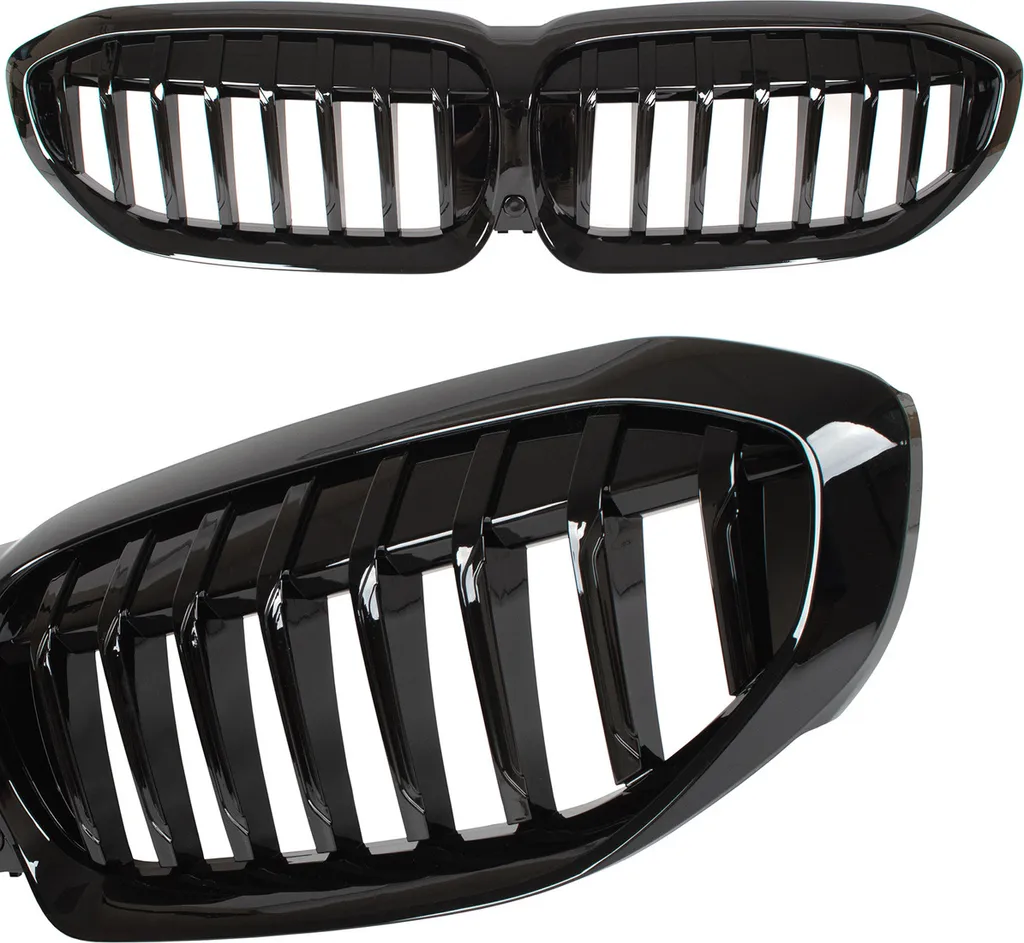 Double calandre haricot noir brillant pour BMW G20 G21 Pack M Sport