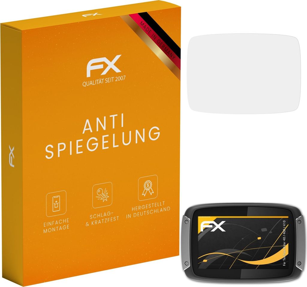 atFoliX FX-Antireflex 3x Schutzfolie kompatibel mit TomTom Rider 40 / 400 / 410 Displayfolie