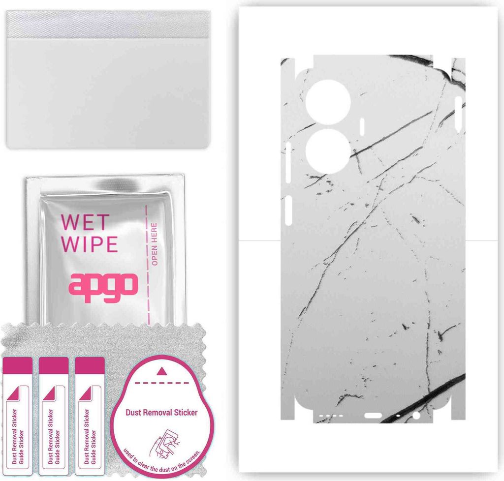 apgo Rückseite + Seiten Schutzfolie, Skin, kompatibel mit Realme Narzo N55, Hinten Displayschutzfolie aus Vinylfolie, kratzfest, einfache Montage ...