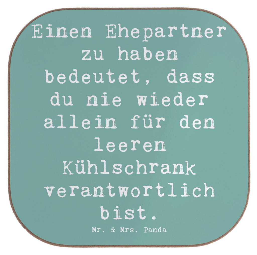 Mr. & Mrs. Panda Untersetzer für Gläser Spruch Ehepartner Team - Meeresbrise - Geschenk, Familienmitglieder, Alltag, Glas, Coaster, Kühlschrank,...
