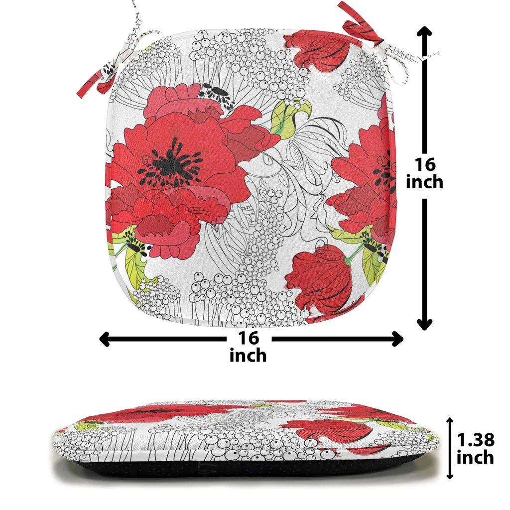 Coussin de chaise imperméable avec attaches - Set de 6 assises 40x40 cm - 2