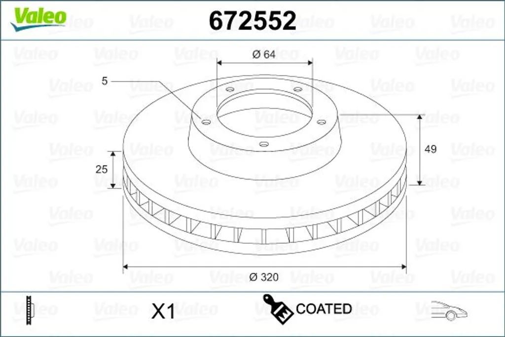 Paire de disques de frein ventilés VALEO Ø 300 mm haute endurance Volvo