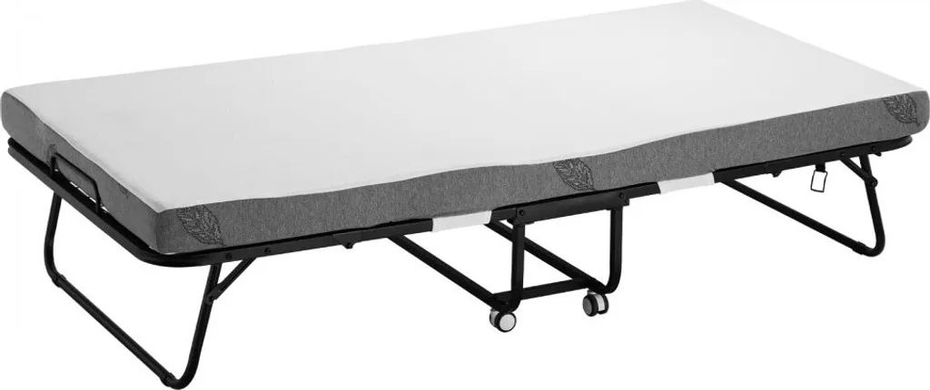 Lit d'appoint pliant pour invités - Matelas 10cm et roulettes intégrées - 11