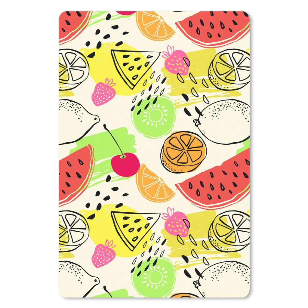 MuchoWow Mauspad Mousepad Wassermelone - Zitrone - Schablonen 40x60 cm - Mousepads - Maus Mat - Pad - Mausunterlage - Schreibtisch Accesoire