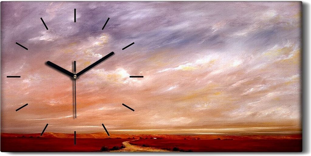 Leinwand Wanduhr Wandkunst Uhr Geräuschlos 60x30 Wiesen Östliche Hohe Sierras - schwarze Hände