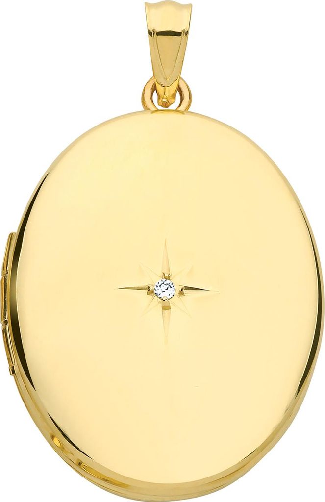 Klassisches 9 Karat (375) Gold Damen - Medaillon - 36mm*23mm; TRS28058