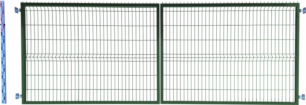 Doppelflügeltor 140 cm grün Einstabmatten 3D RAL6005 zweiflügelig 143 cm zweiflügelige Toranlage Einfahrtstor Doppelstabmatten
