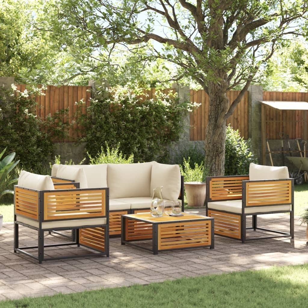 Maison Exclusive - 5-tlg. Garten-Sofagarnitur mit Kissen Massivholz Akazie