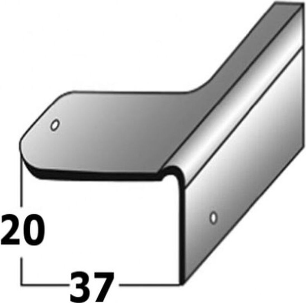 PROVISTON | Treppenkanten- & Winkelprofil | verzinkter Stahl | 20 x 37 x 1000 mm | Reparaturwinkel Holztreppe