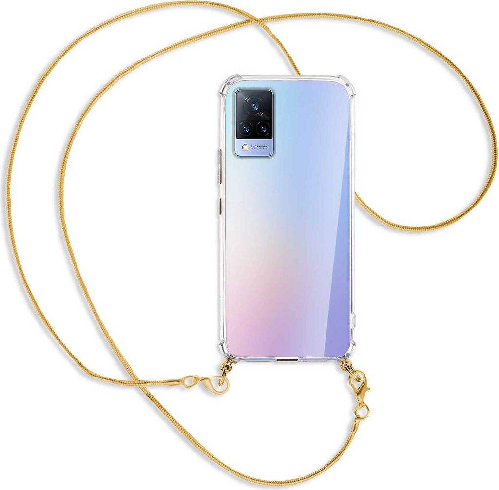 Handykette Backcover-Schutzhülle mit Band (Metall goldfarben) für vivo V21 4G (V2066) / 5G (V2050) - goldfarbene Kette Snake