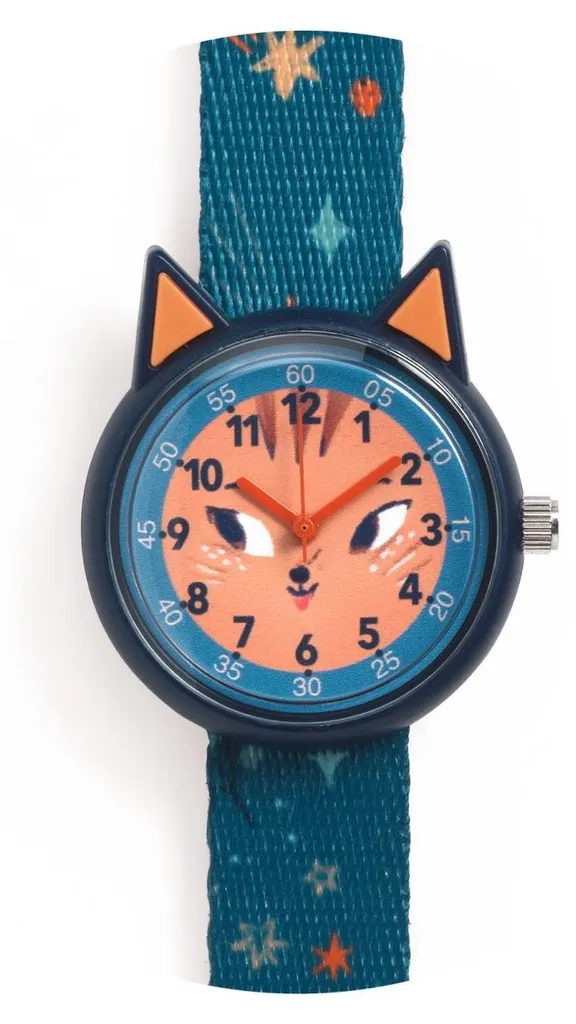 Montre Veverita Djeco étanche avec cadran pédagogique et motif écureuil