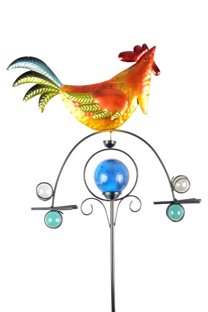 Coq météo solaire avec boule décorative lumineuse Image du produit 