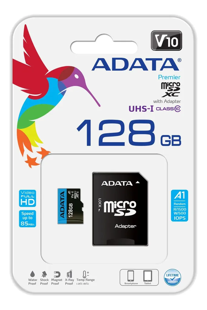 Memoria 64GB ADATA MicroSDXC per Tablet e Smartphone - Serie Premier A1 - 8