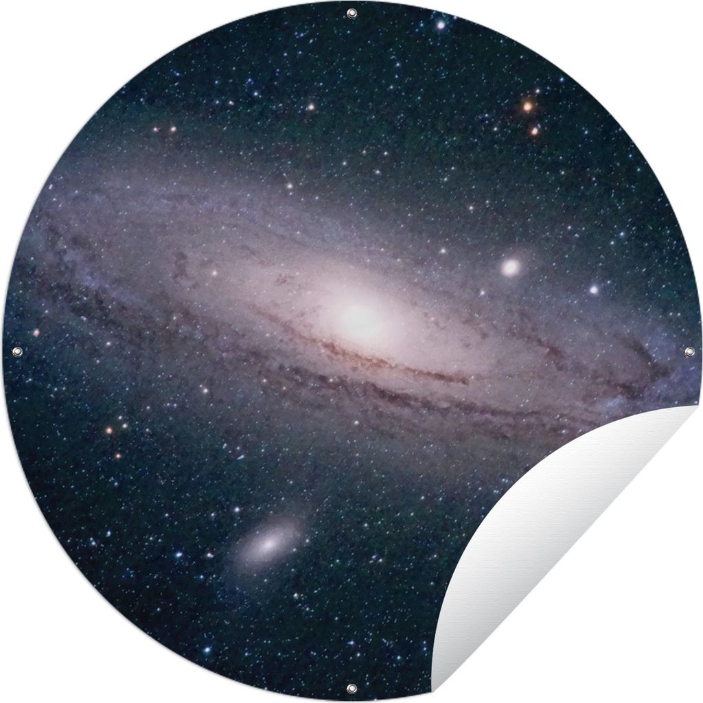 MuchoWow Gartenposter Outdoor-Poster Rund Die Milchstraße am Sternenhimmel Ø 60 cm Gartendeko Rundes Poster draußen