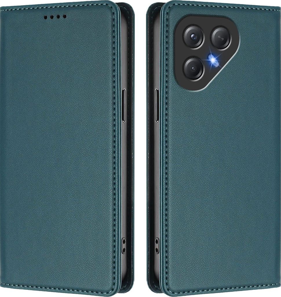 Handyhülle für Tecno Pova 7 Neo, Kunstleder Klapphülle Stoßfeste Magnetische Hülle mit Ständer Grün