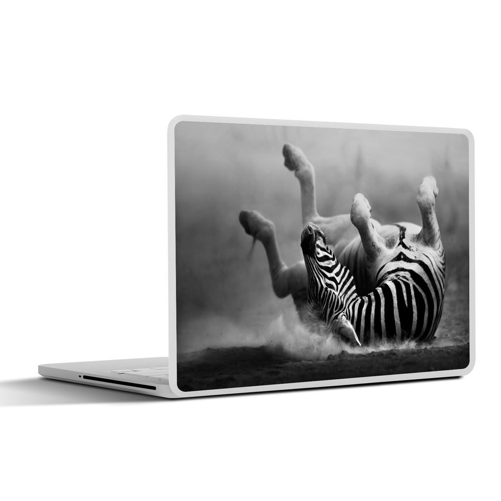 MuchoWow Laptop Aufkleber Sticker Cover Zebra - Tiere - Schwarz - Weiß 30x21 cm - Sticker für Laptop - Selbstklebend