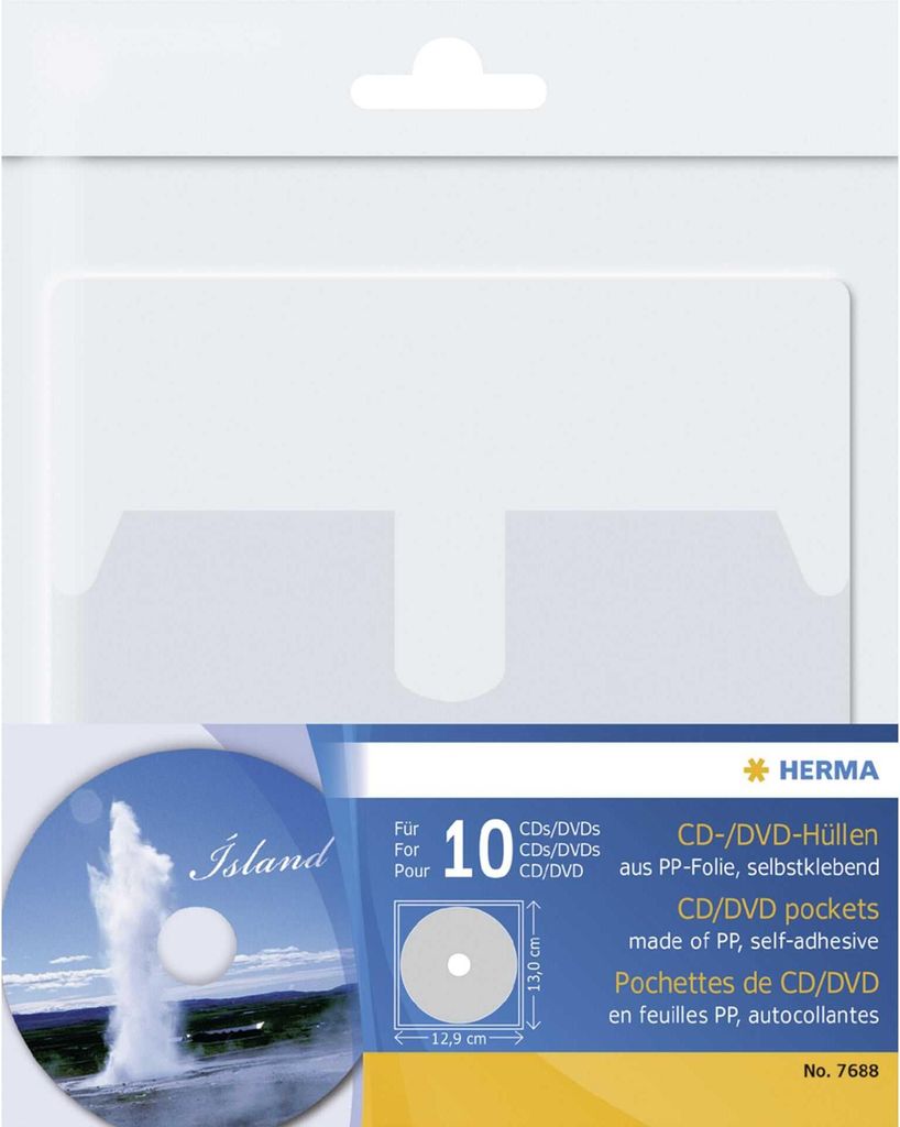HERMA 7688, Pouzdro, 1 disky, Průhledná, Polypropylen (PP), Obrázek produktu 