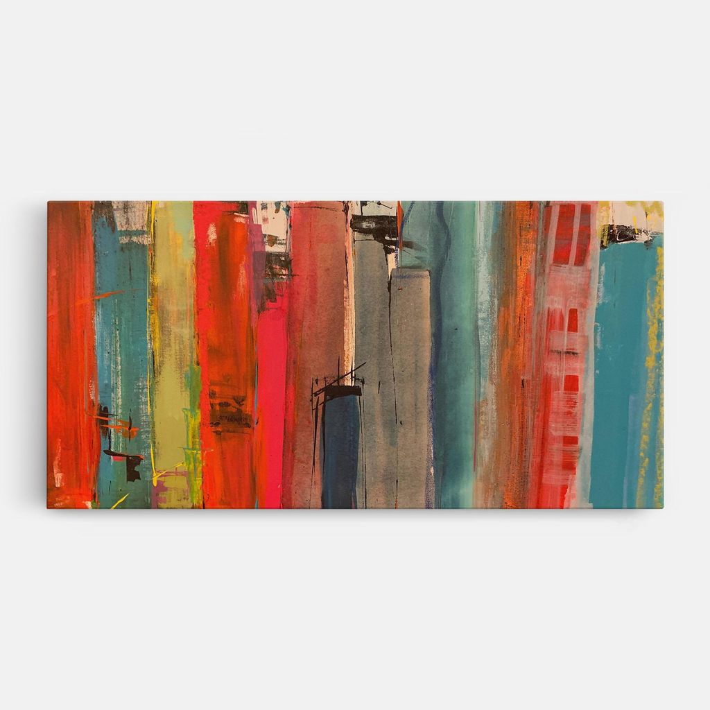 ARTHUB Leinwandbild 60x120 cm, Abstract Buildings | Wohnzimmerdekoration, Hängende Bilder, Wanddekoration, Heimdekoration, Abstrakte, Abstrakte ...