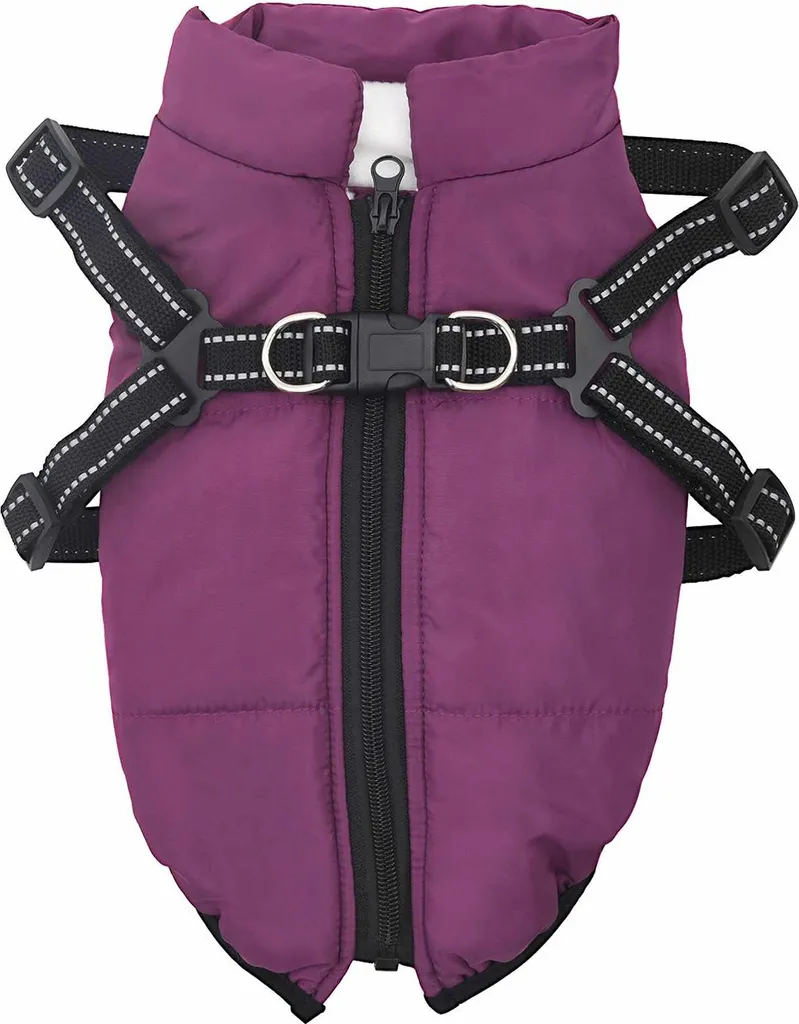 Offerta vidaXL Cappotto Cani 2XL Viola con Imbracatura - Prezzo Top