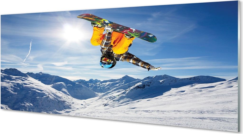 Glasbilder 125x50 Wandkunst Man Berg Bord