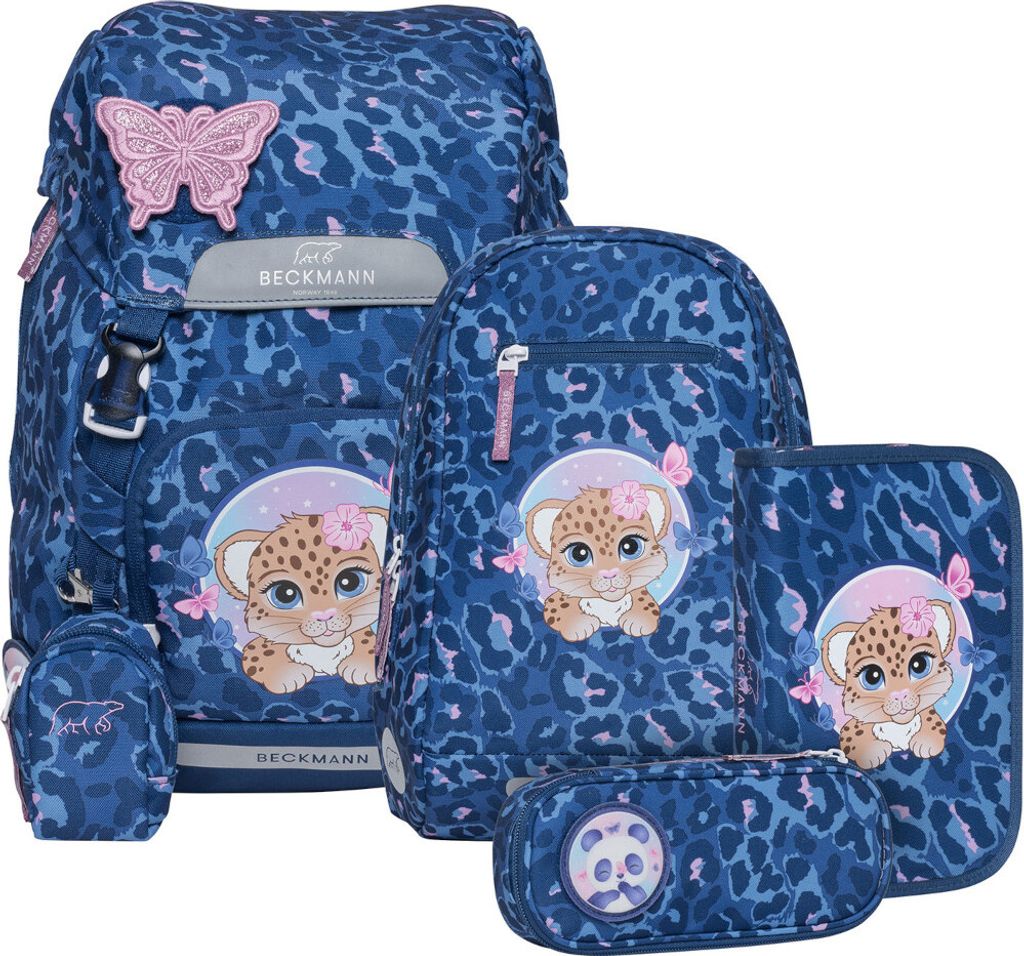 Beckmann Schulranzen-Set Classic Cheeta 6tlg 1 bis 4 Klasse Produktbild 