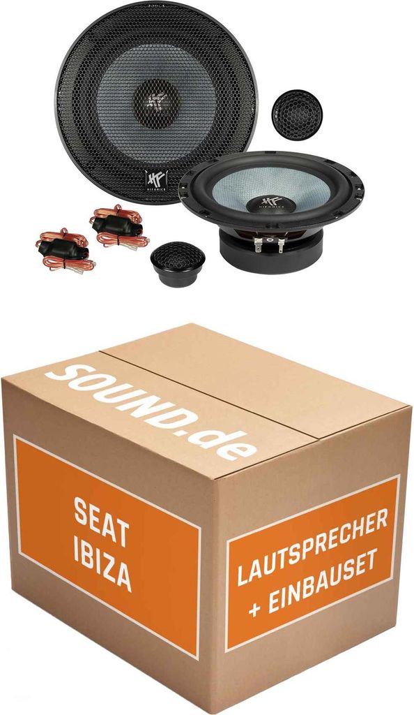 Lautsprecher Boxen Einbaupaket vorne Hifonics ZS6.2E passend für Seat Ibiza II 6K | 2x Tief-Mitteltöner 2x Hochtöner