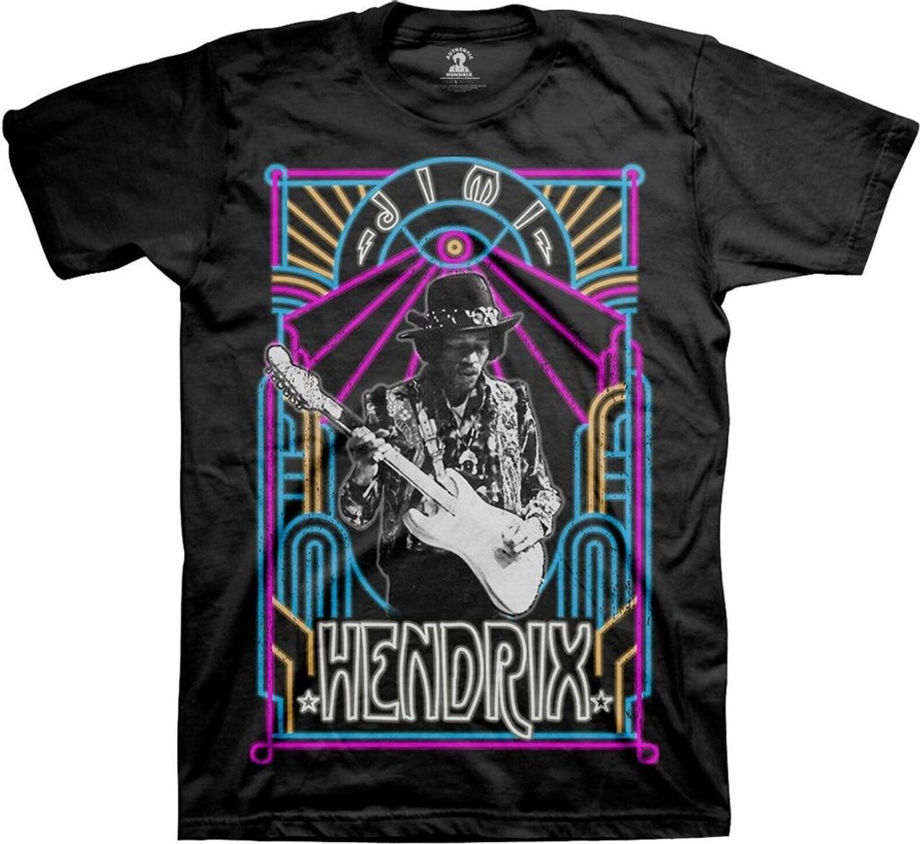 Jimi Hendrix - "Electric Ladyland Neon" T-Shirt für Herren/Damen Uni RO2439 (S) (Schwarz)