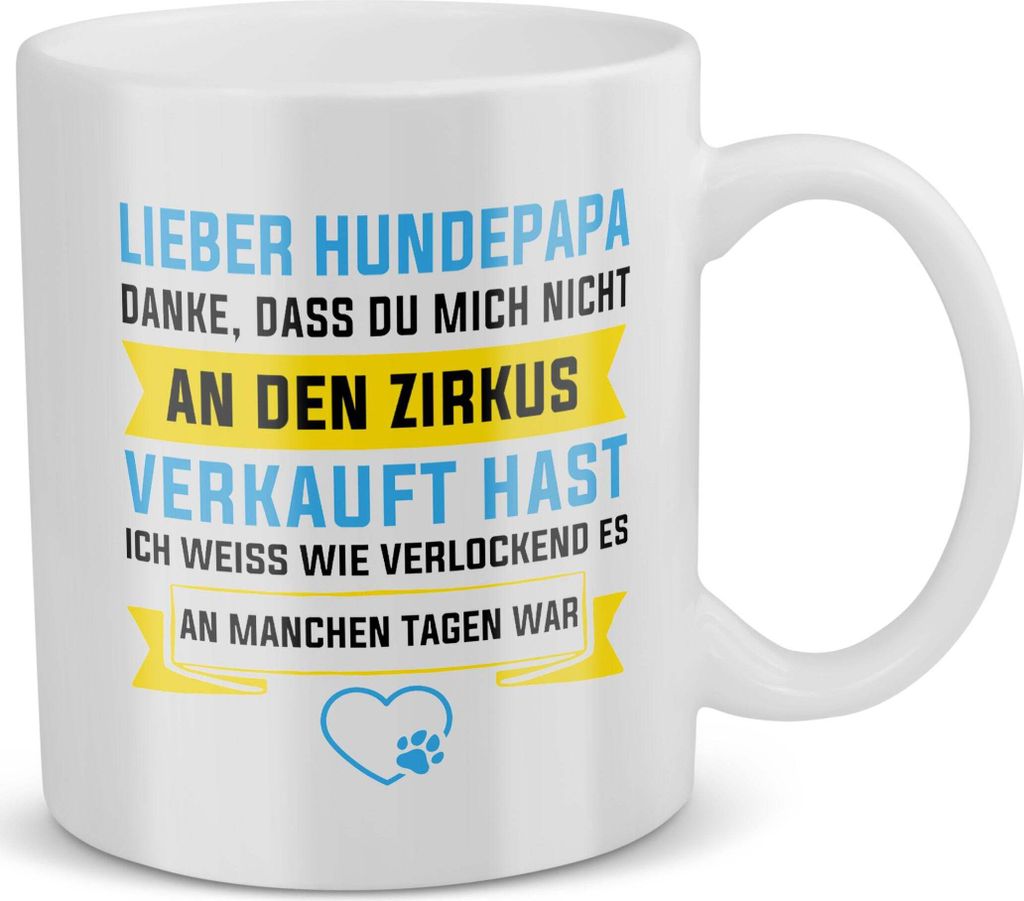 22Feels Bester Hundepapa Tasse Hund Herrchen Geschenk Männer Hundeliebe Welpe Kaffeetasse Haferl Geschenkidee Geburtstag Vatertag Weihnachten